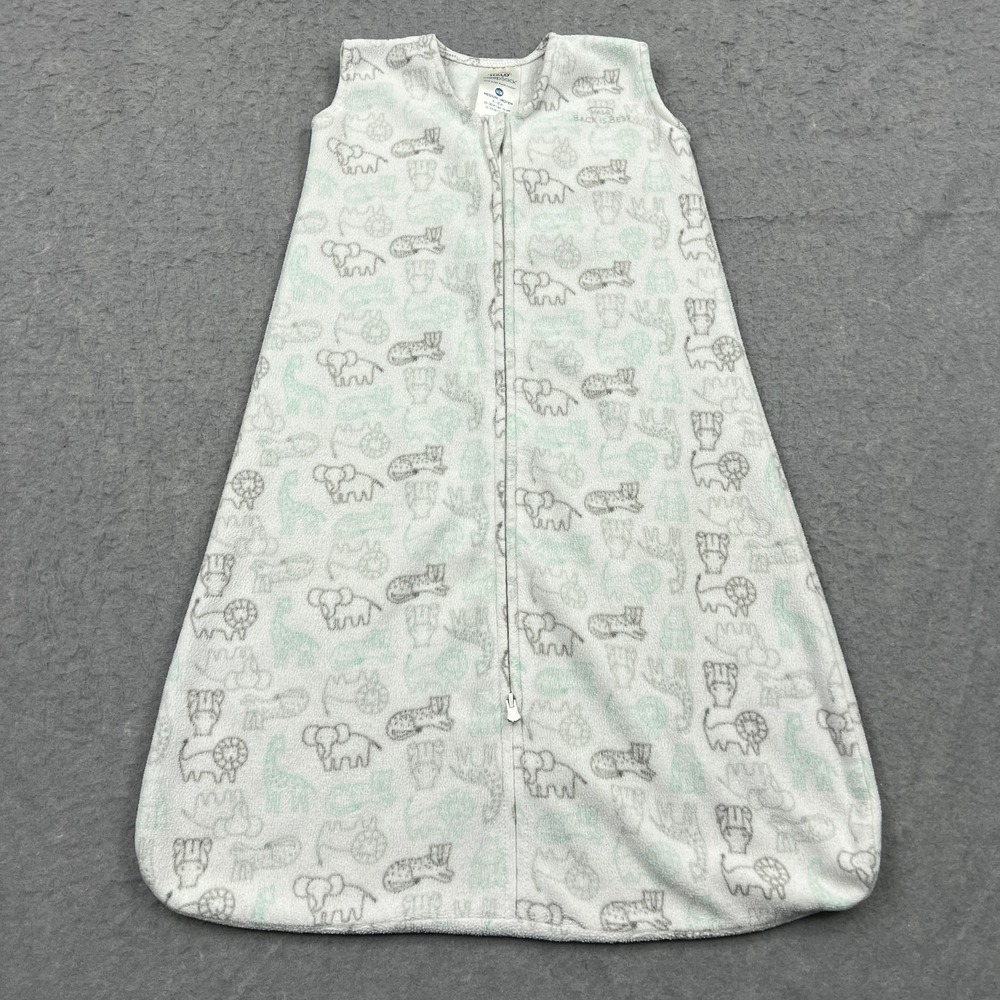 Halo Baby‎ Sleep Sack Size Medium 6-12M Months White Fleece Animals Zip Blanket